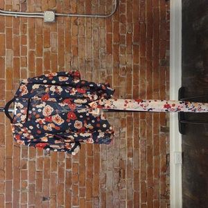 Floral print wrap blouse